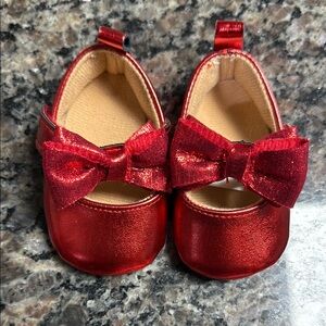 Red Baby Shoes with Bow